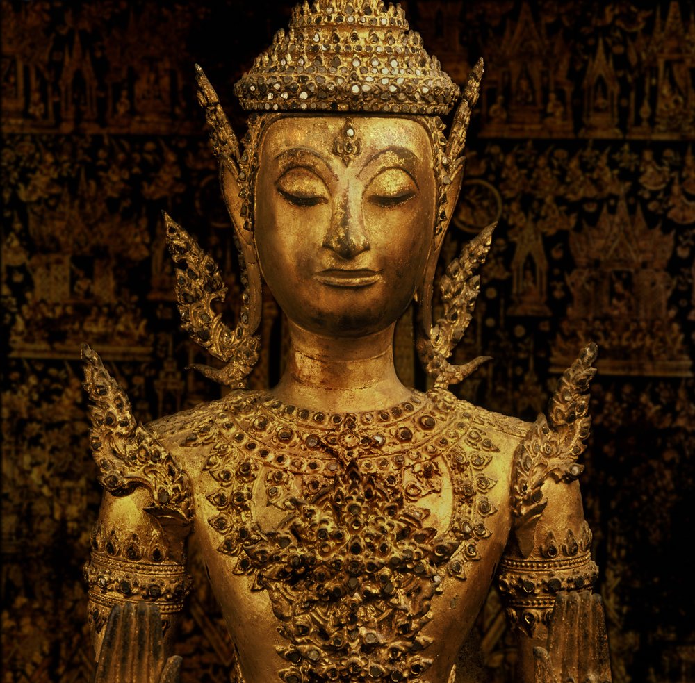 Stående Buddha i abhaya mudra, Rattanakosin-stil, midten af det 19. århundrede af Thai School