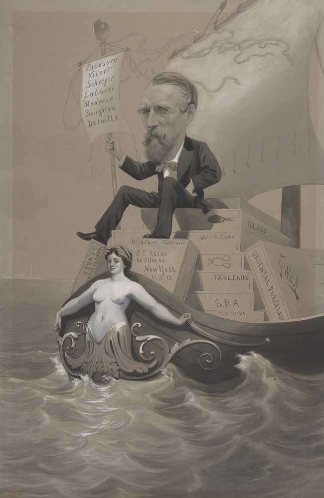 Samuel P. Avery transporterer sine skatte over havet, ca. 1875-80 af Theodore Wust