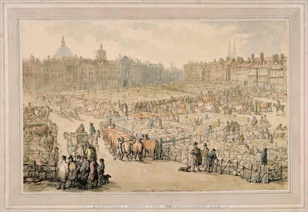 Smithfield Market, 1810 af Thomas Rowlandson