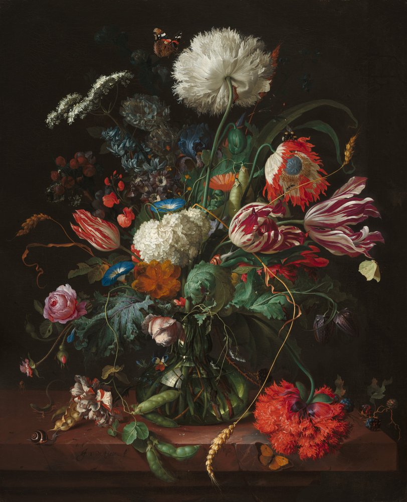 Vase med blomster, ca. 1660 (olie på lærred) af Thomas and Heem Jan D. de (1606-84) Bosschaert