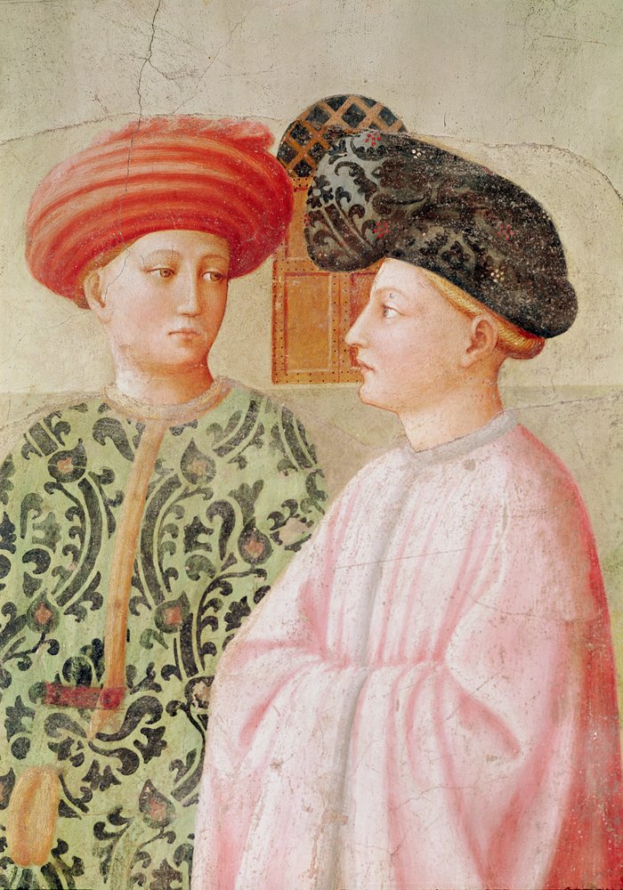 Detalje af skikkelserne bag Sankt Peter, fra Tabithas opstandelse, ca. 1427 af Tommaso Masolino da Panicale