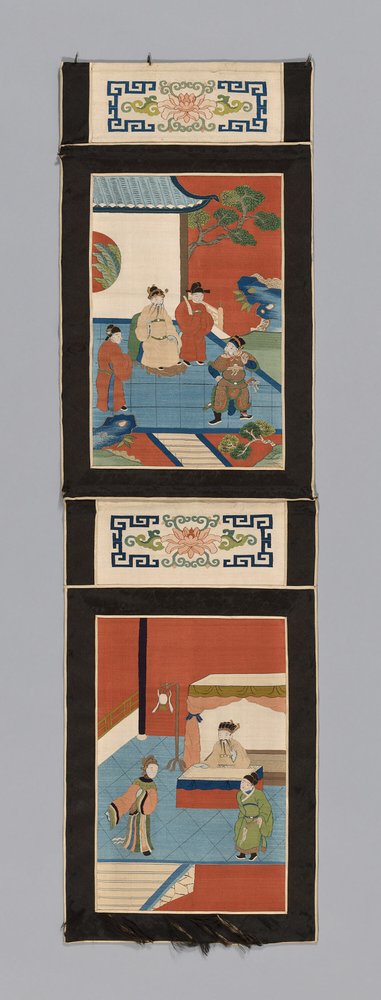 Panel til en skærm, Kina, Qing-dynastiet 1644-1911, 18751900. af Unbekannt