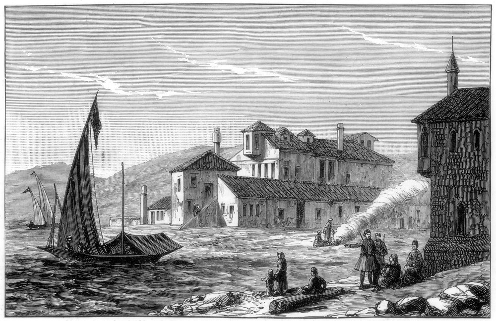Hvor Lord Byron døde, Missolonghi, Grækenland, 1888 af Unbekannt