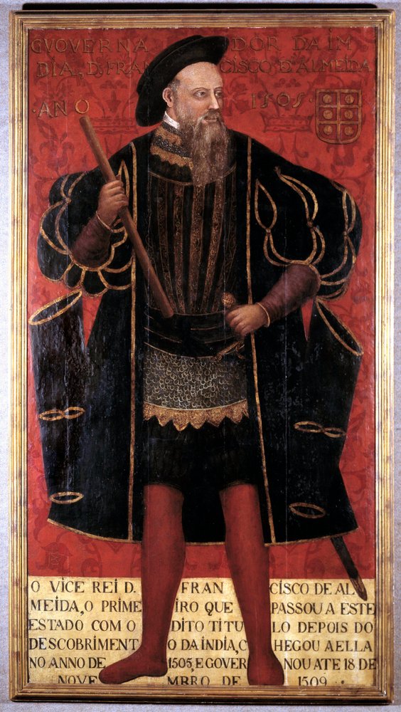 Portræt i hel figur af Francisco de Almeida (1450-1510), soldat, opdagelsesrejsende og Indiens første vicekonge. Anonymt maleri fra det 16. århundrede. Lissabon, Nationalmuseet for gammel kunst af Unknown artist