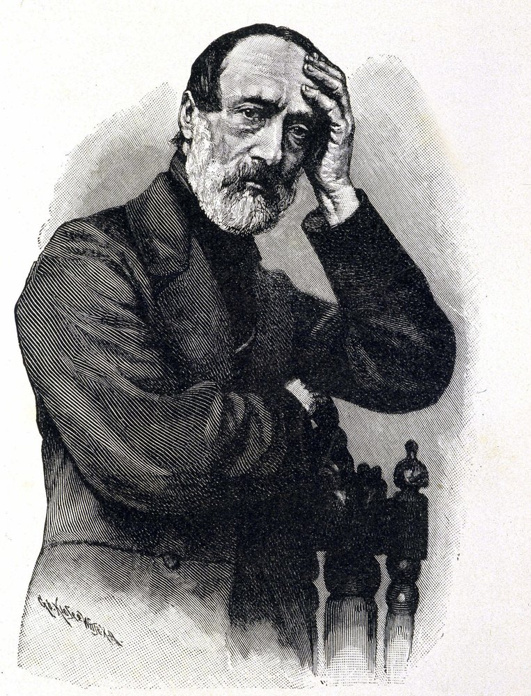Portræt af Giuseppe Mazzini (1805 - 1872), italiensk patriot og revolutionær af Unknown artist