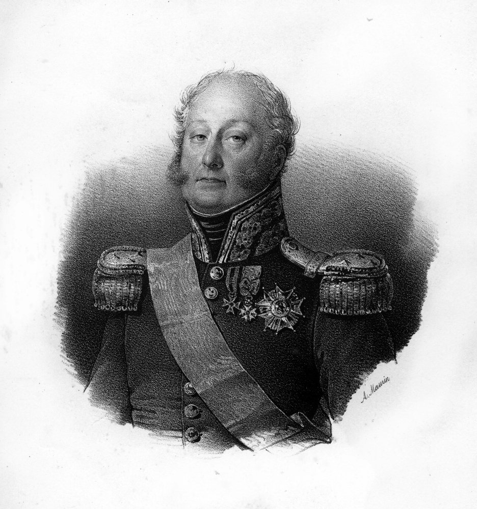 Portræt af Pierre Claude, Grev Pajot, dit Pajol (1772-1844), fransk general, gravering af det 19. århundrede af Unknown artist