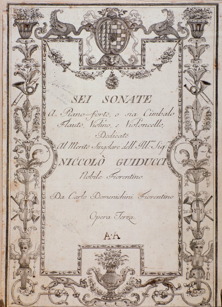 Cover af seks sonater, op. 3 af Carlo Domenighini af Unknown artist