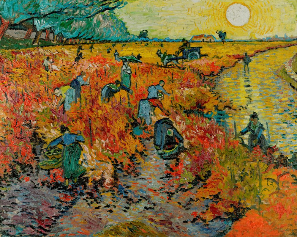 Den røde vingård - Rød vingård ved Arles (Montmajour) af Vincent van Gogh