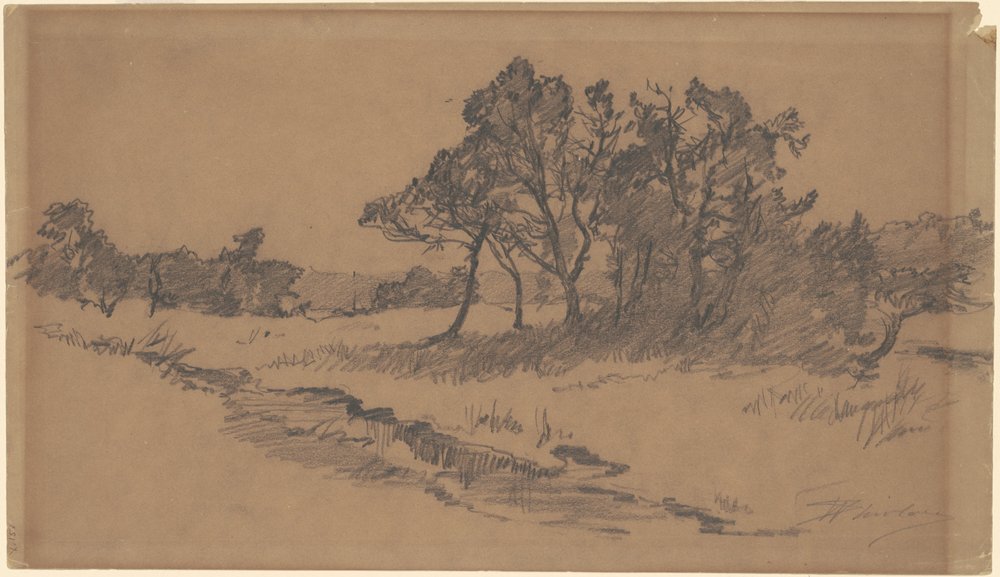 Træer i en Mark af Walter Shirlaw