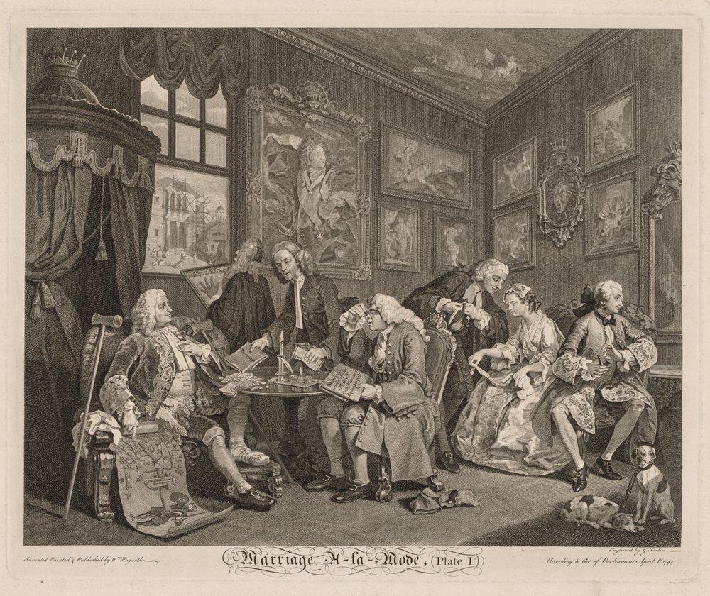 Ægteskab à la Mode: Kontrakten af William Hogarth