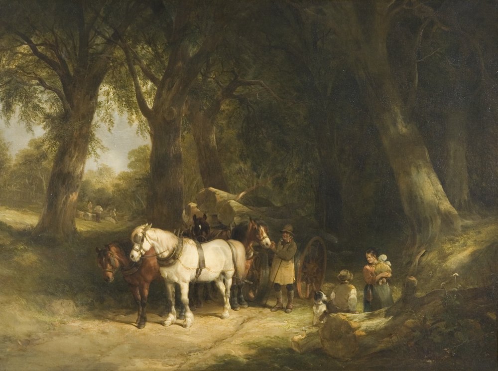 Trævognen (olie på lærred) af William Snr. Shayer