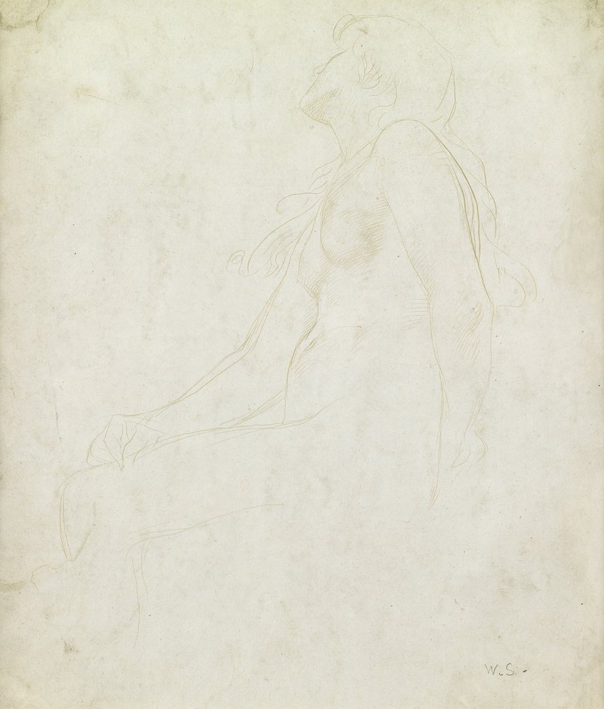 Studie af en nøgen (goldpoint på papir) af William Strang