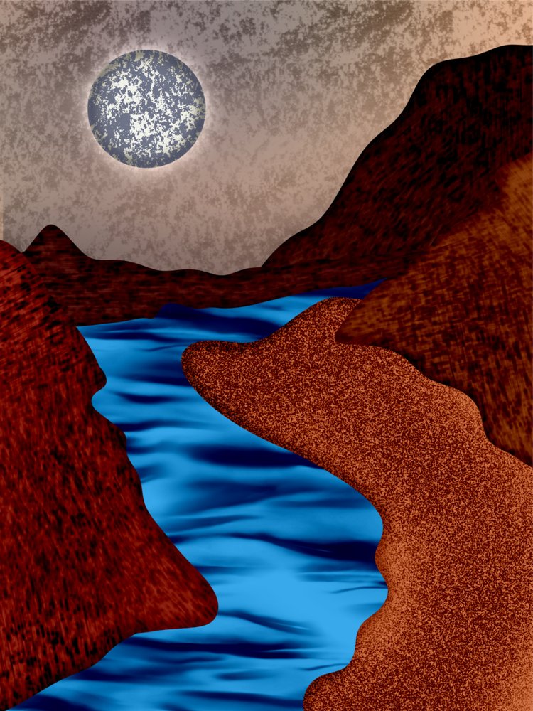 Moonlit Canyon-floden af Abdona Joseph