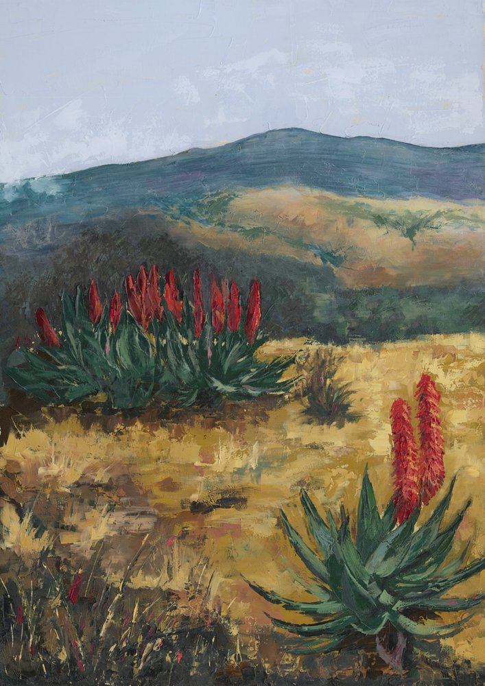 Red Aloes Desert Hills af Alex Cornell