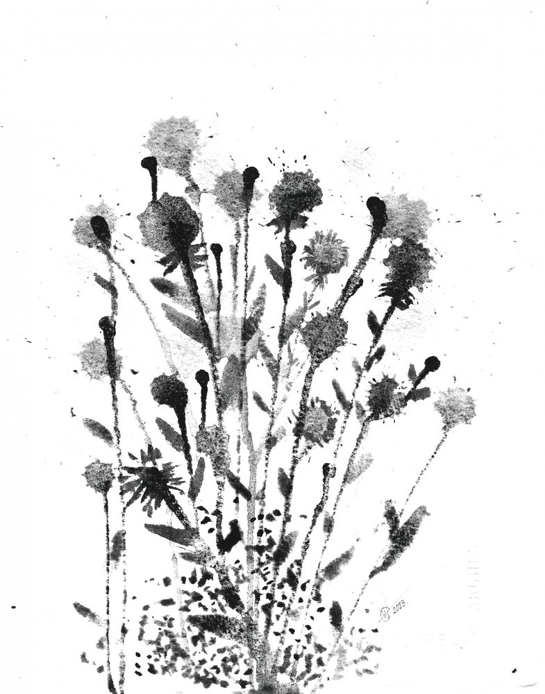 Abstrakt: Blækblomster af Alex Walsh