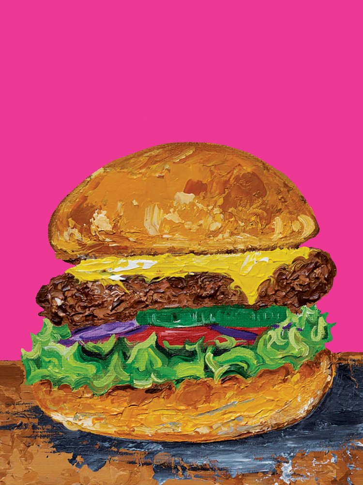 Pop Art-cheeseburger af Alice Straker