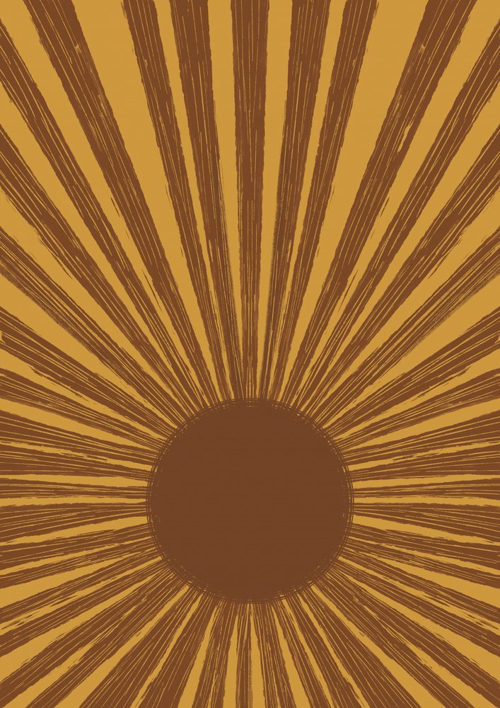 Retro Golden Sunburst af Aliya Putrus