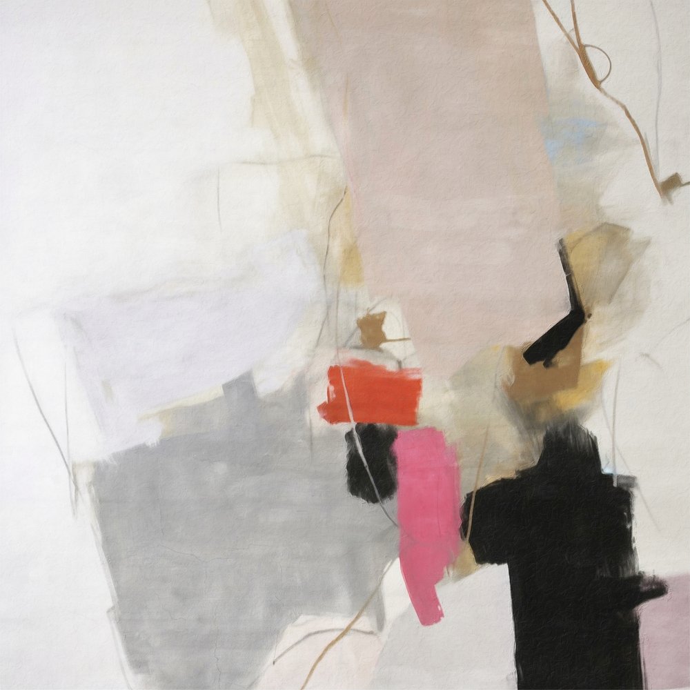 Moderne abstrakt i lyserødgrå af Alma