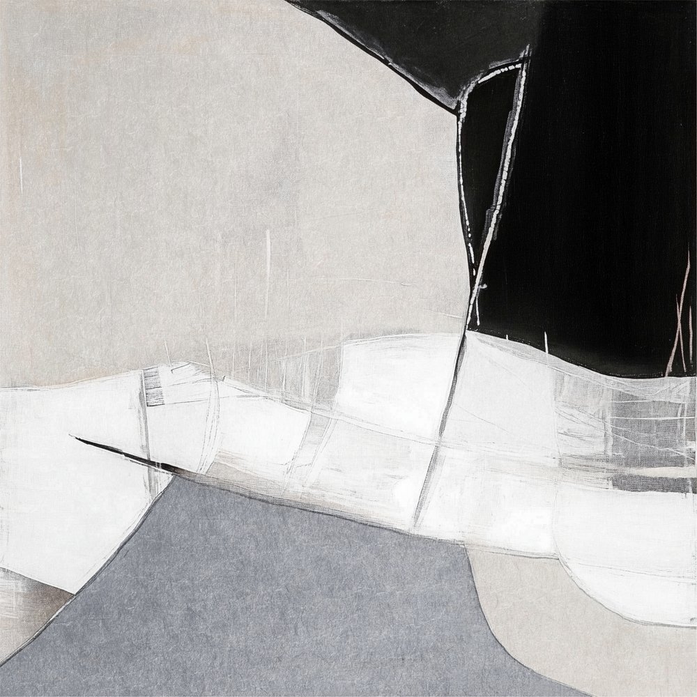 Monokrom abstrakt komposition af Alma