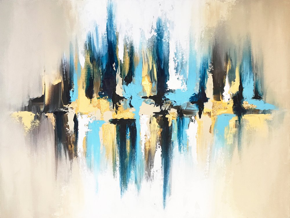 Abstrakt: Blå og gyldne reflekser af Alyson Storms