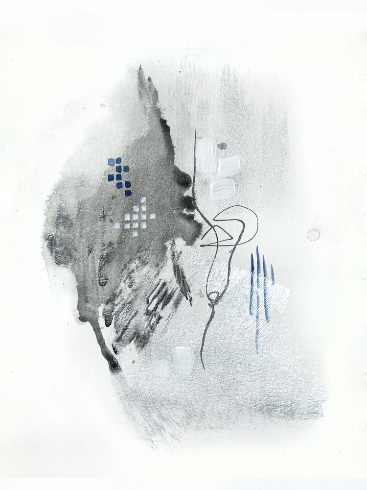 Abstrakt flydende gråblå af Alyson Storms