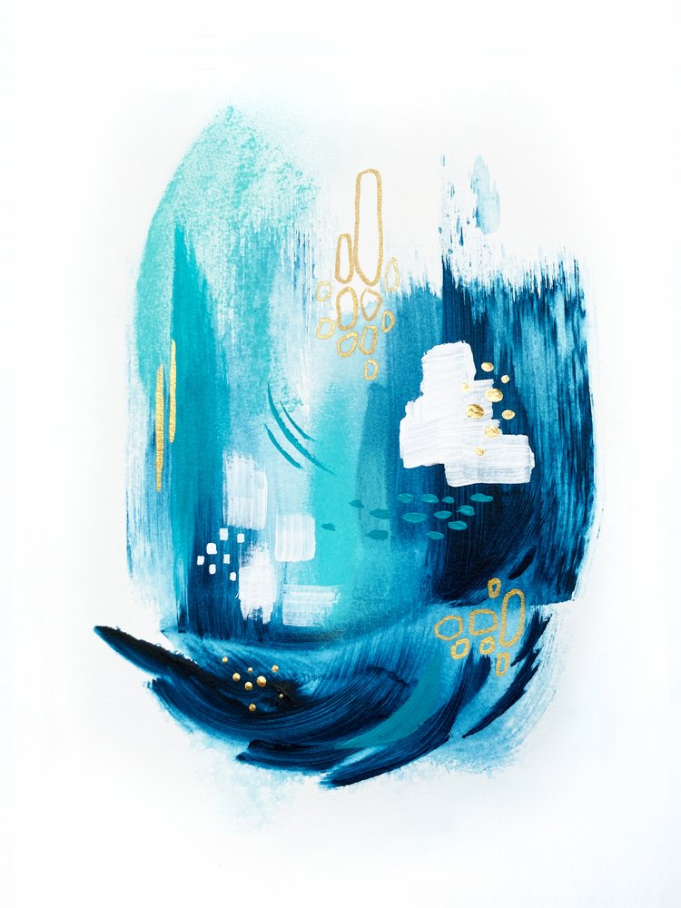 Fluid Aqua Gold-urværk af Alyson Storms