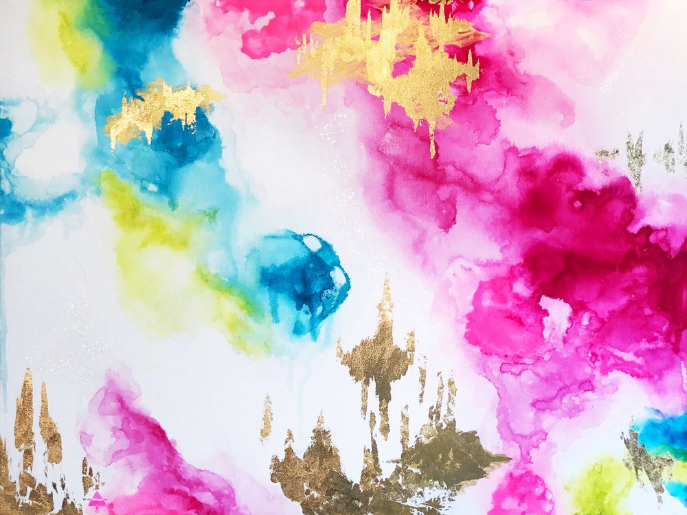 Guld, lyserød og blå blæk af Alyson Storms