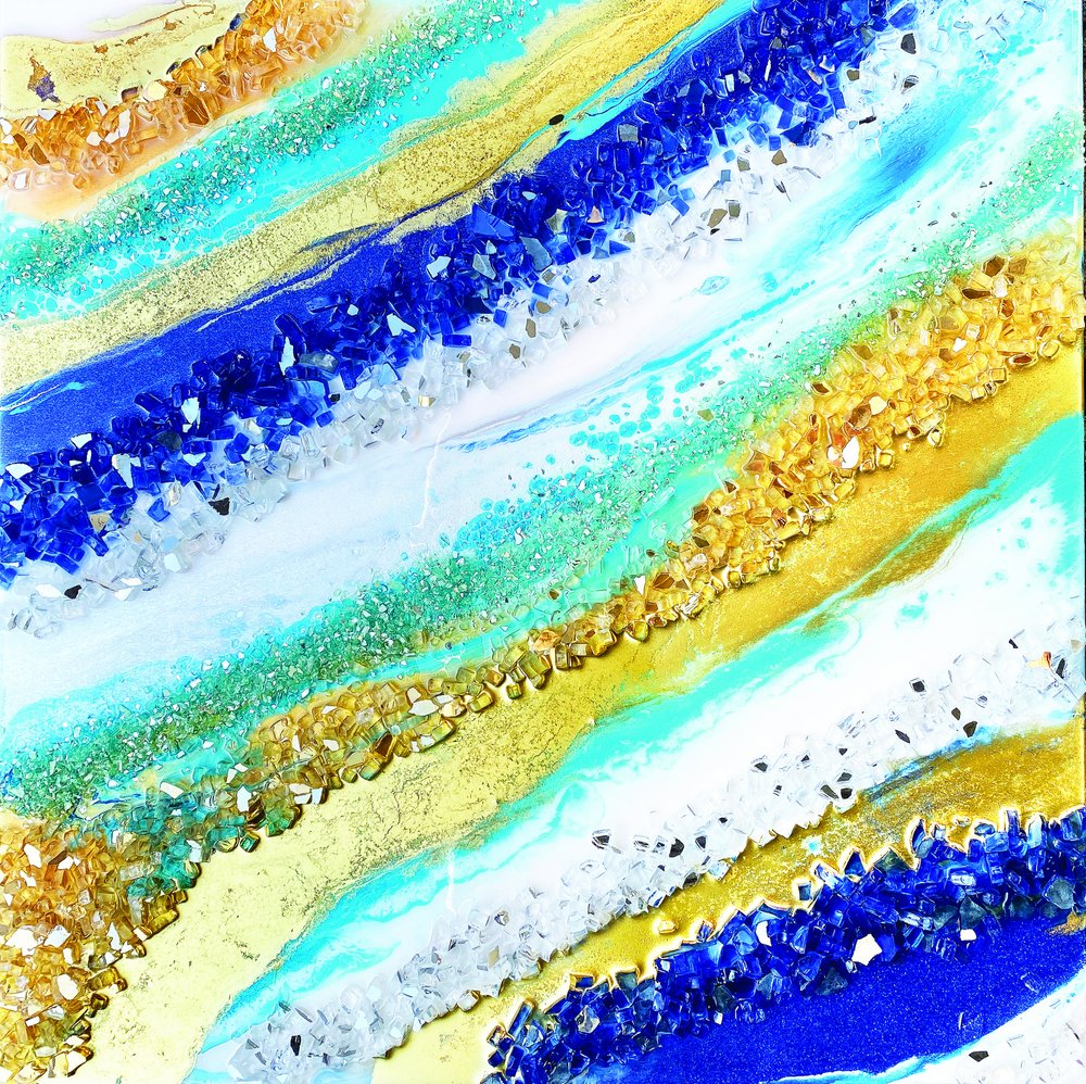 Glitrende blå og guldstrøm af Alyson Storms