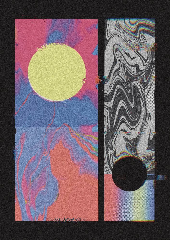 Kosmiske glitch-cirkler af Amy Louise Baker