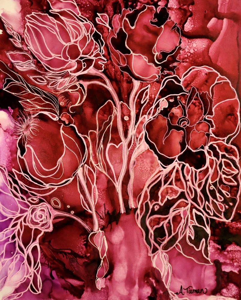 Rødblomstret strøm af Amy Tieman