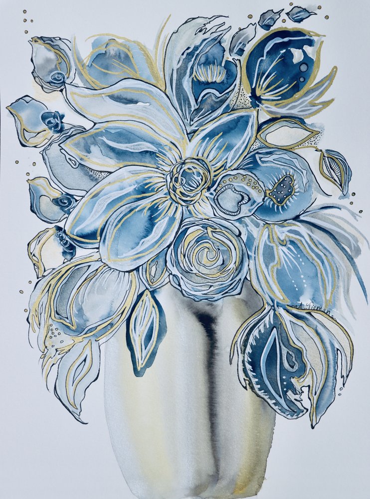 Indigo-guldblomster af Amy Tieman