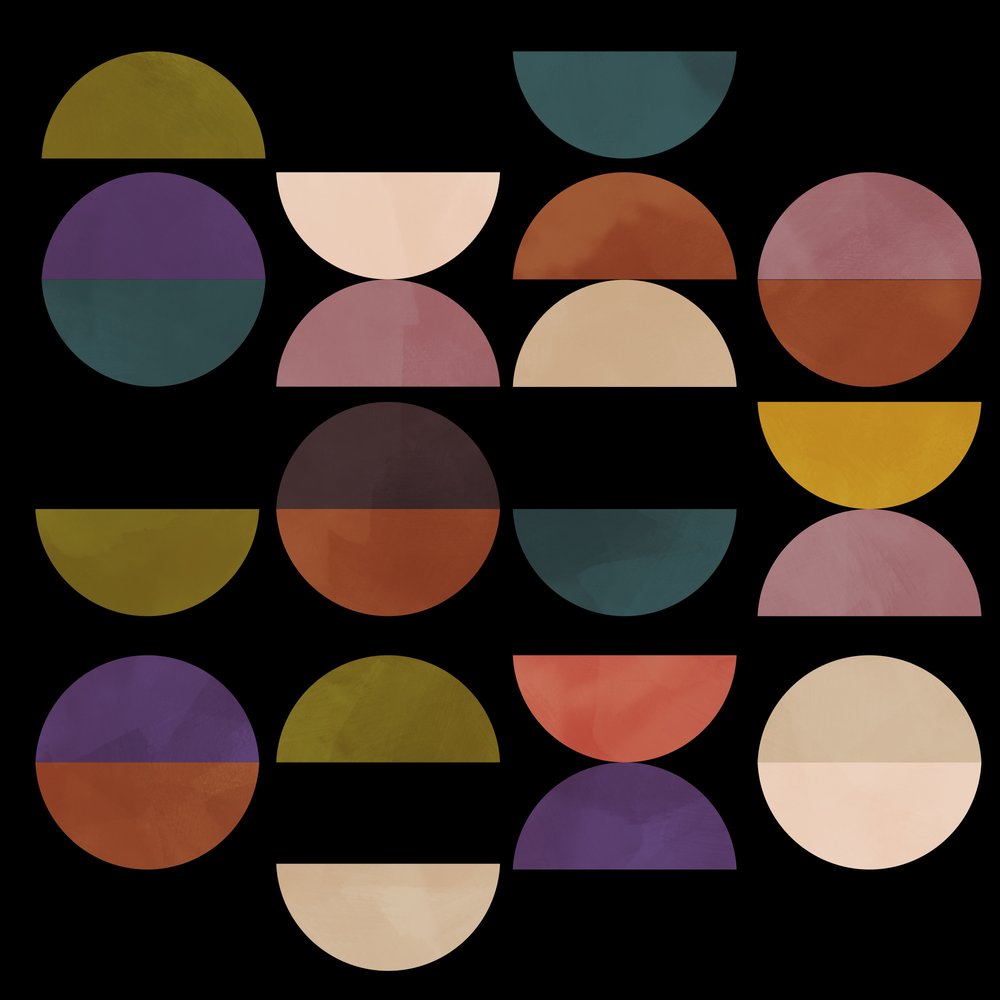 Midterste cirkler, terrakotta, sort 1 af Ana Rut Bre