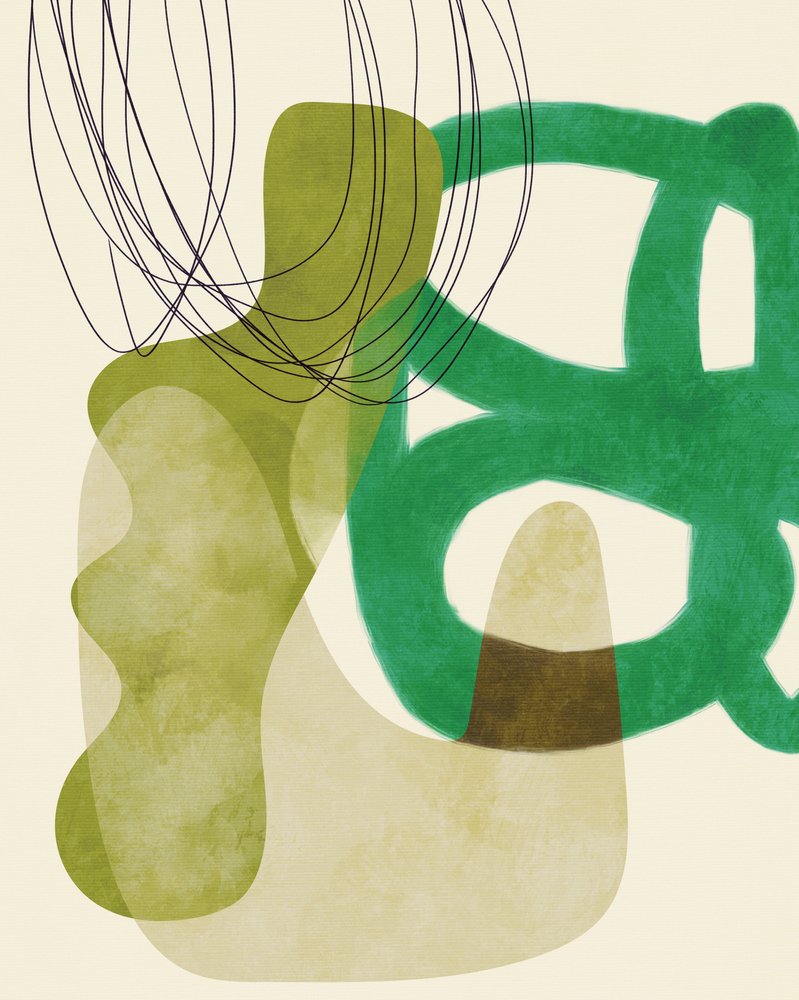 Malede linjer Grøn Tan Kopi af Ana Rut Bre
