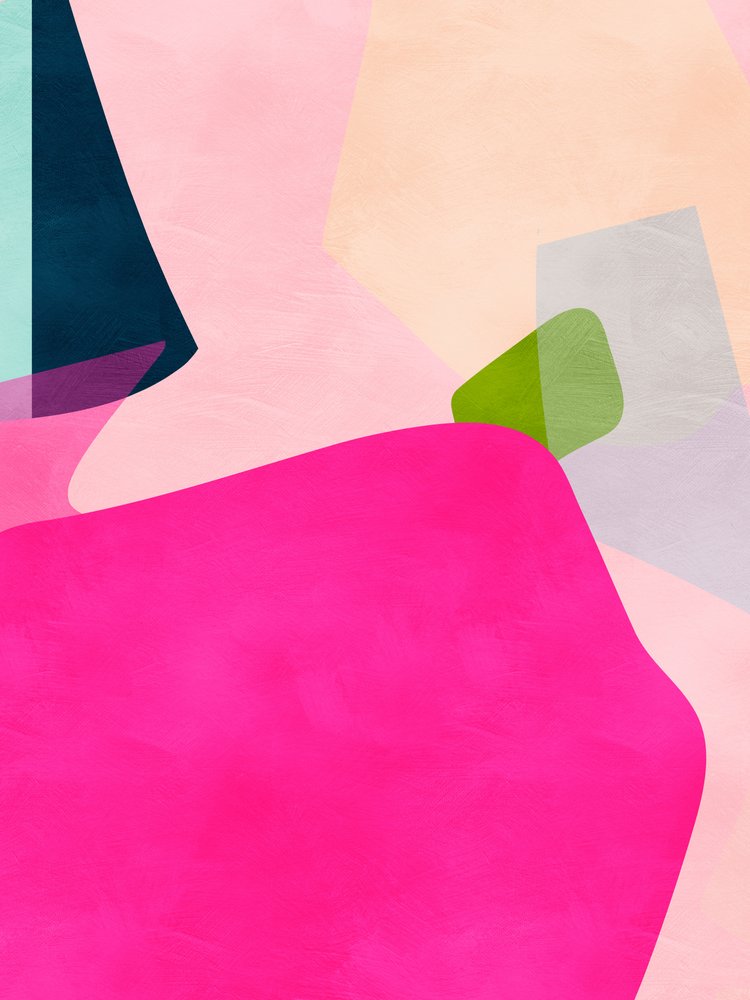 Lyserød pastelfarvet figur af Ana Rut Bre