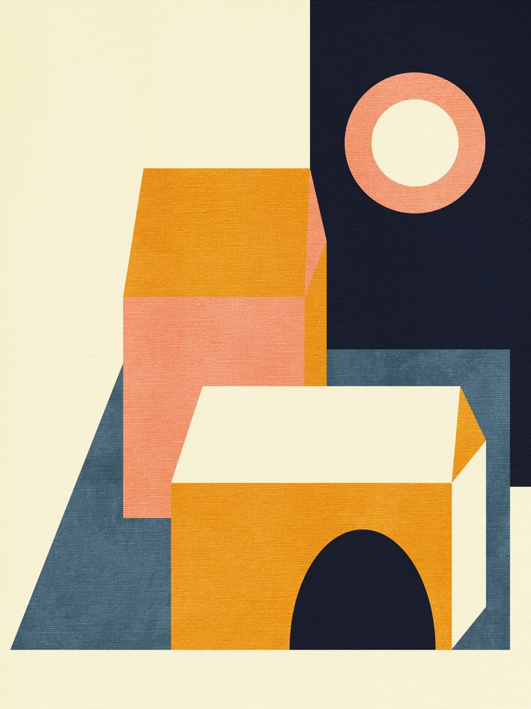 Rainbow Plus Shapes  Blå sennep 11 af Ana Rut Bre