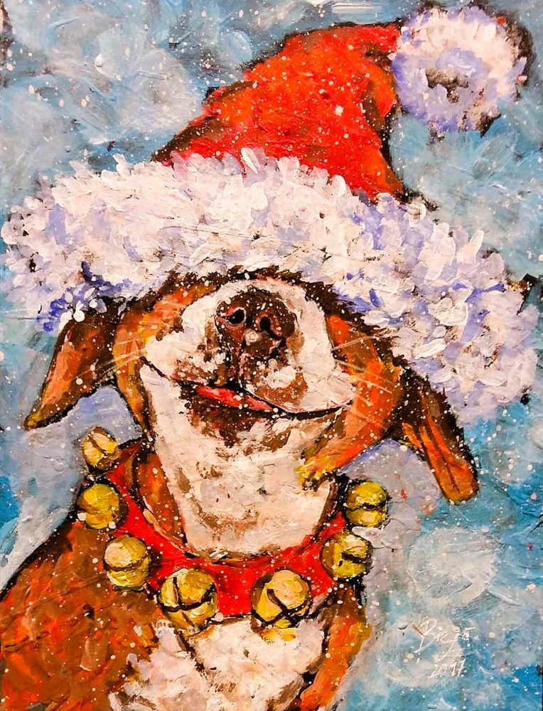 Glædelig jul, hund af Anda Bieza