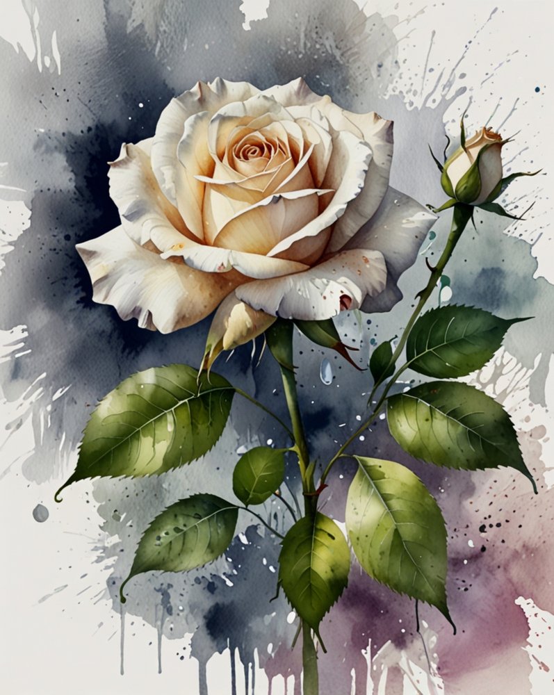 Hvid rose af Anda Bieza
