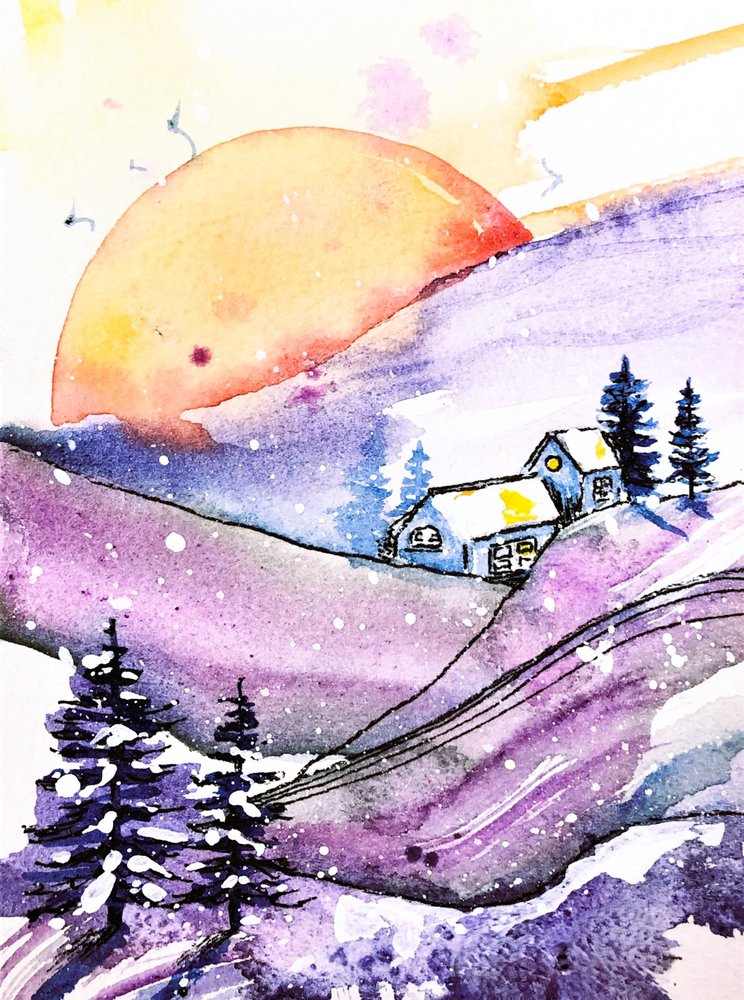 Winter Moon-hytten af Anda Bieza