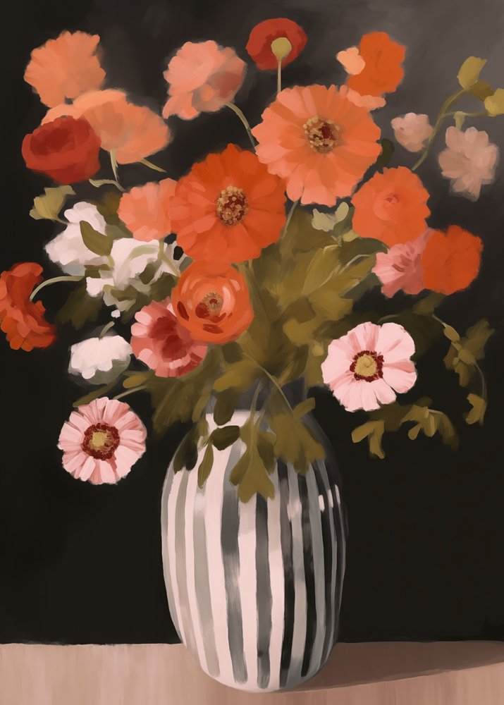 Elegant blomsterstilleben af Andreas Magnusson