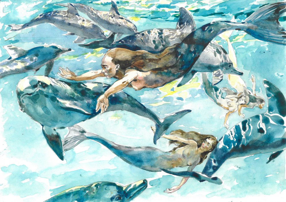 Havfruernes delfindans af Andrii Kutsachenko