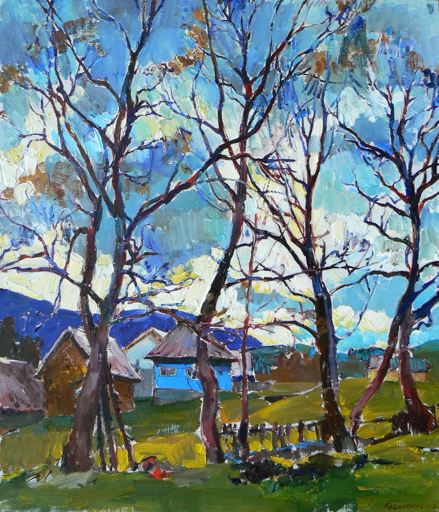 Mountain Village Spring af Andrii Kutsachenko