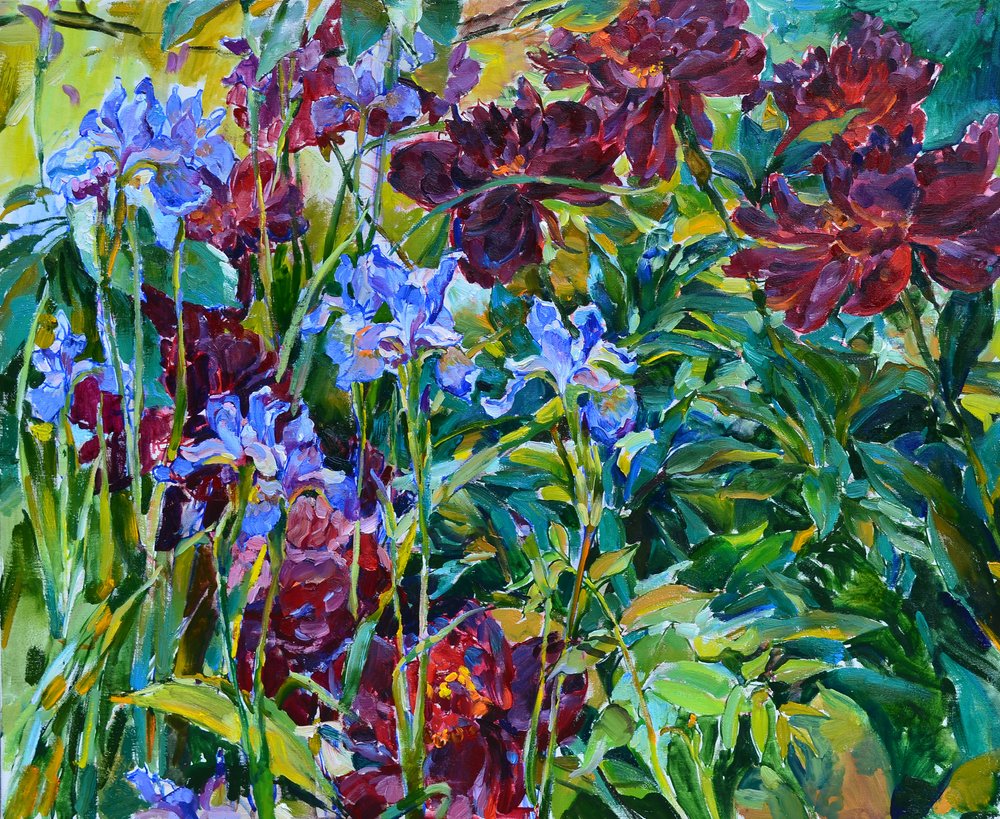 Farverig blomsterhave af Andrii Kutsachenko