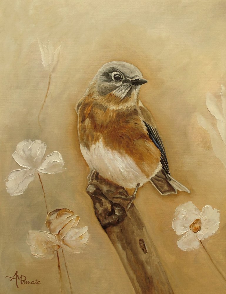 Blid fugl og blomster af Angeles M. Pomata