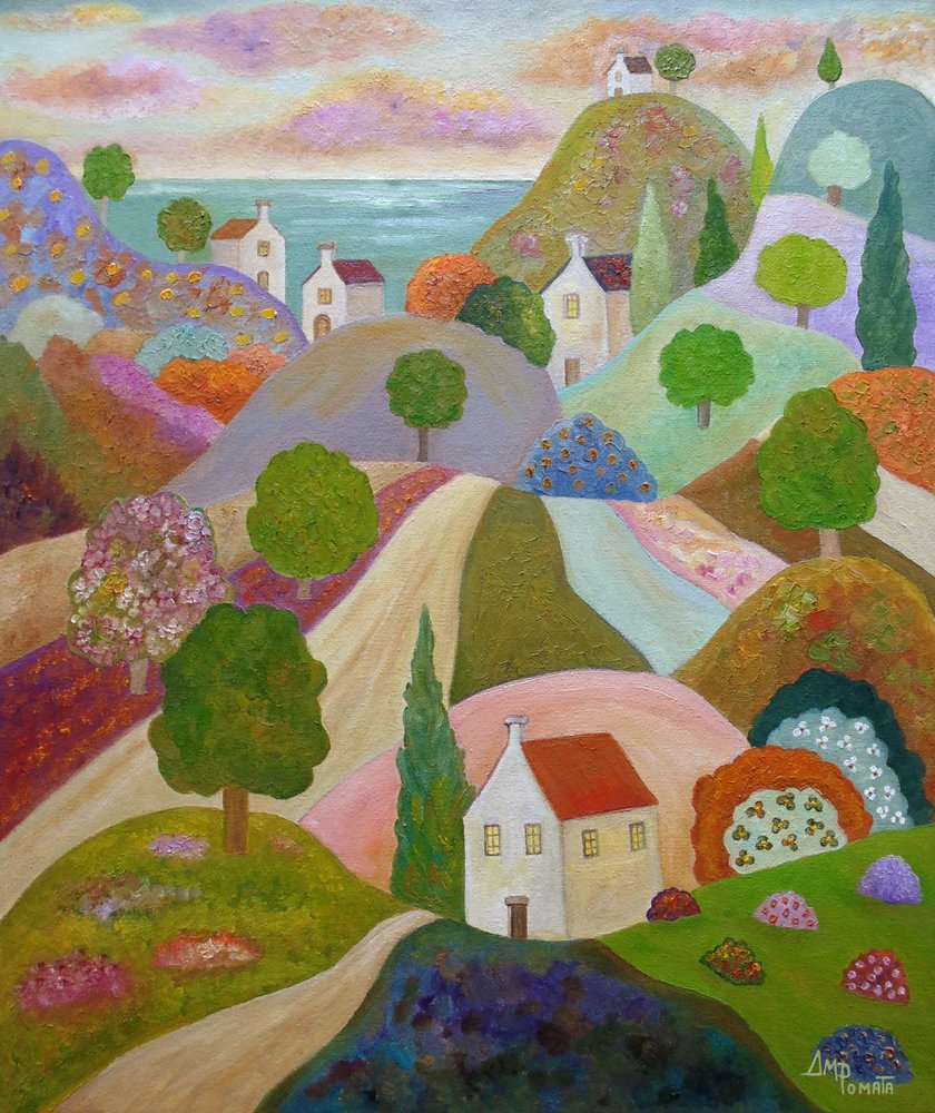 Livlig kystby af Angeles M. Pomata