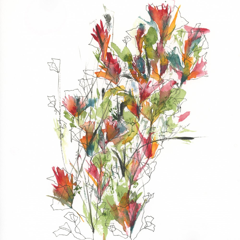 Farvestrålende akvarelblomster af Ankie Kooi