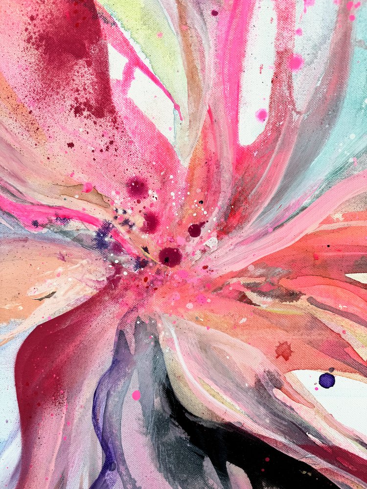 Livlig lyserød blomst af Anna Viklund