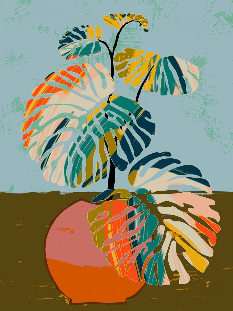 Abstrakt tropisk Monstera af Annick