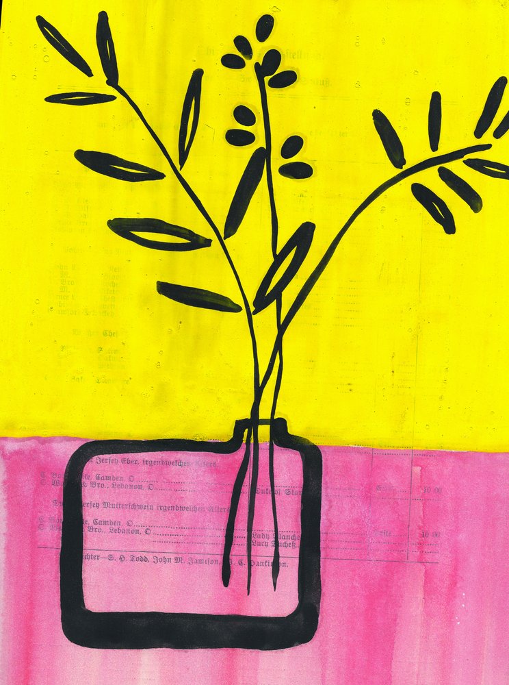 Grafisk blomstervase af Annick