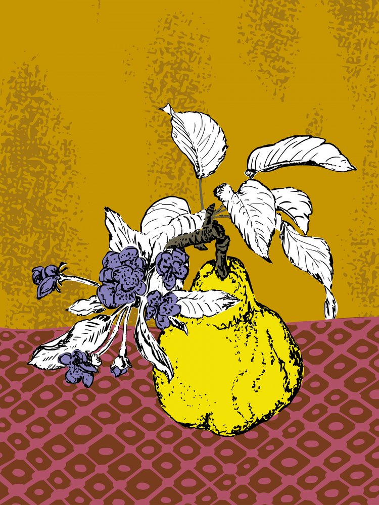 Kvede og lilla blomster af Annick