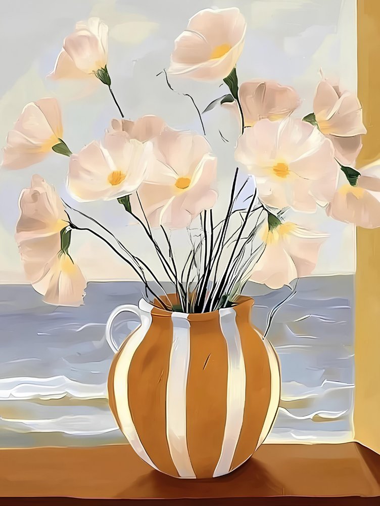 Blomster ved kystvinduet af Avanesova Elena
